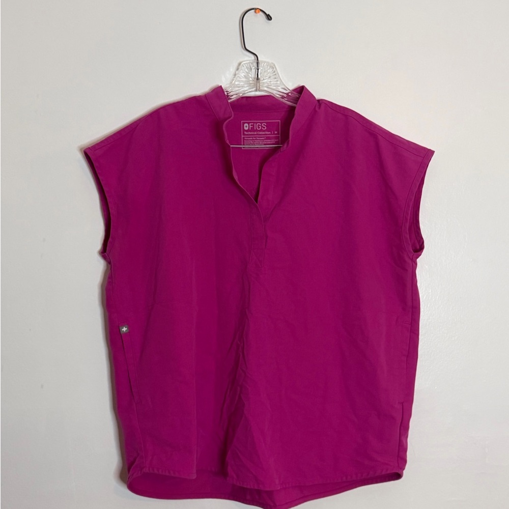 FIGS Rafaela Oversized Scrub Top in Shocking Pink FIONx